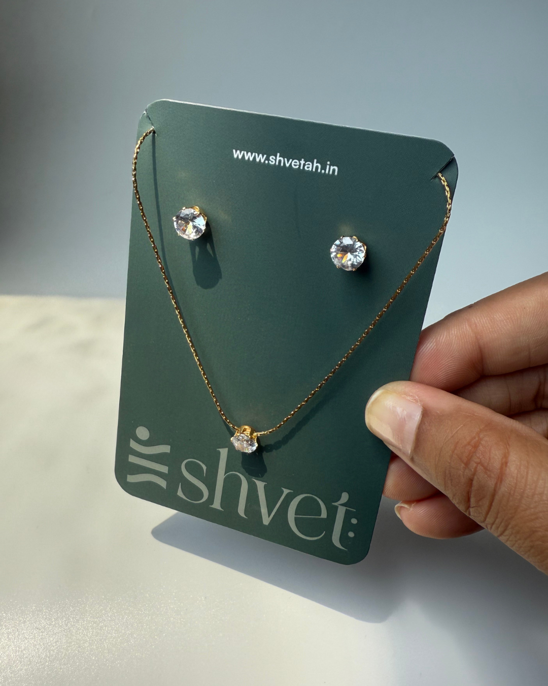 Dimaond Necklace + Earring Combo