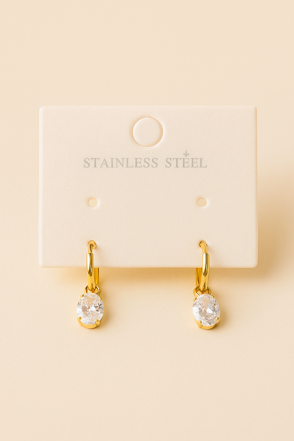 Oval Diamond Drop Hoops