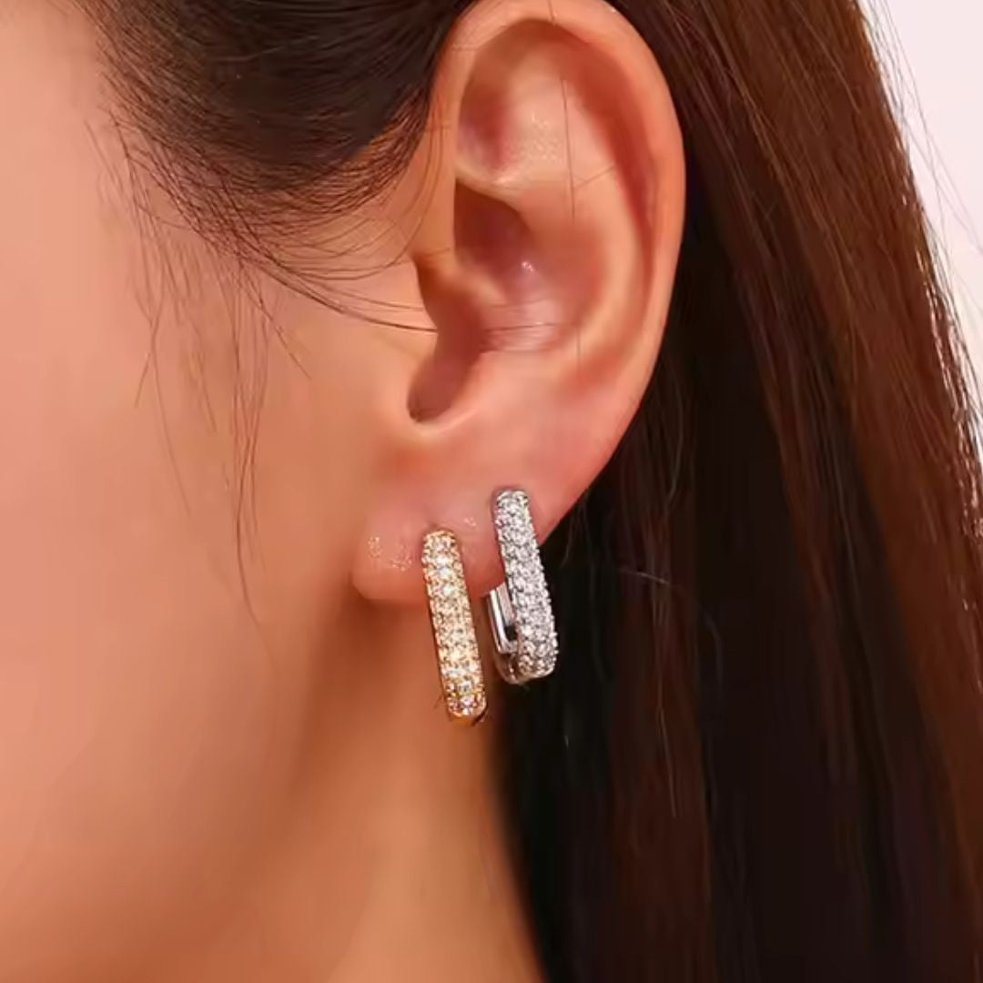 Pavé Diamond Square Huggies