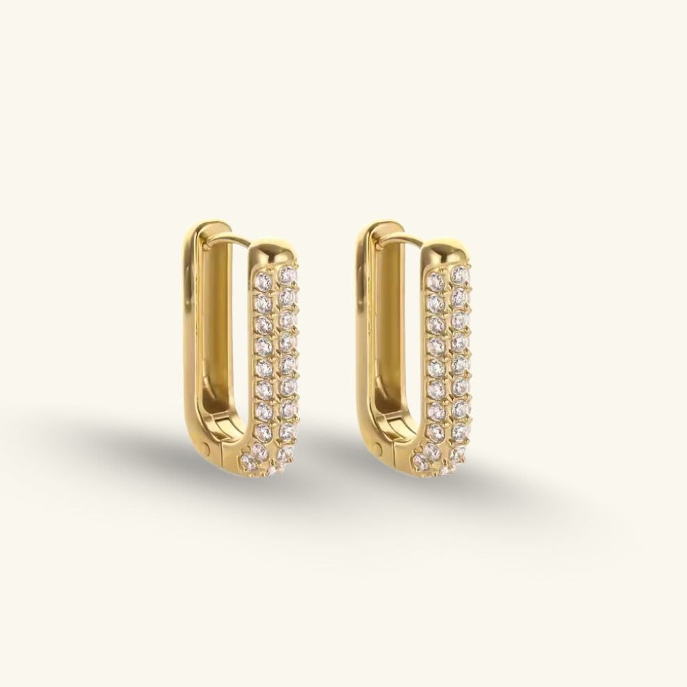 Pavé Diamond Square Huggies