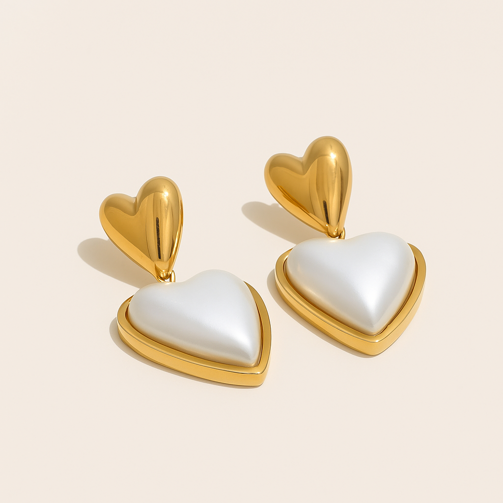 Sunset Pearl Heart Drops