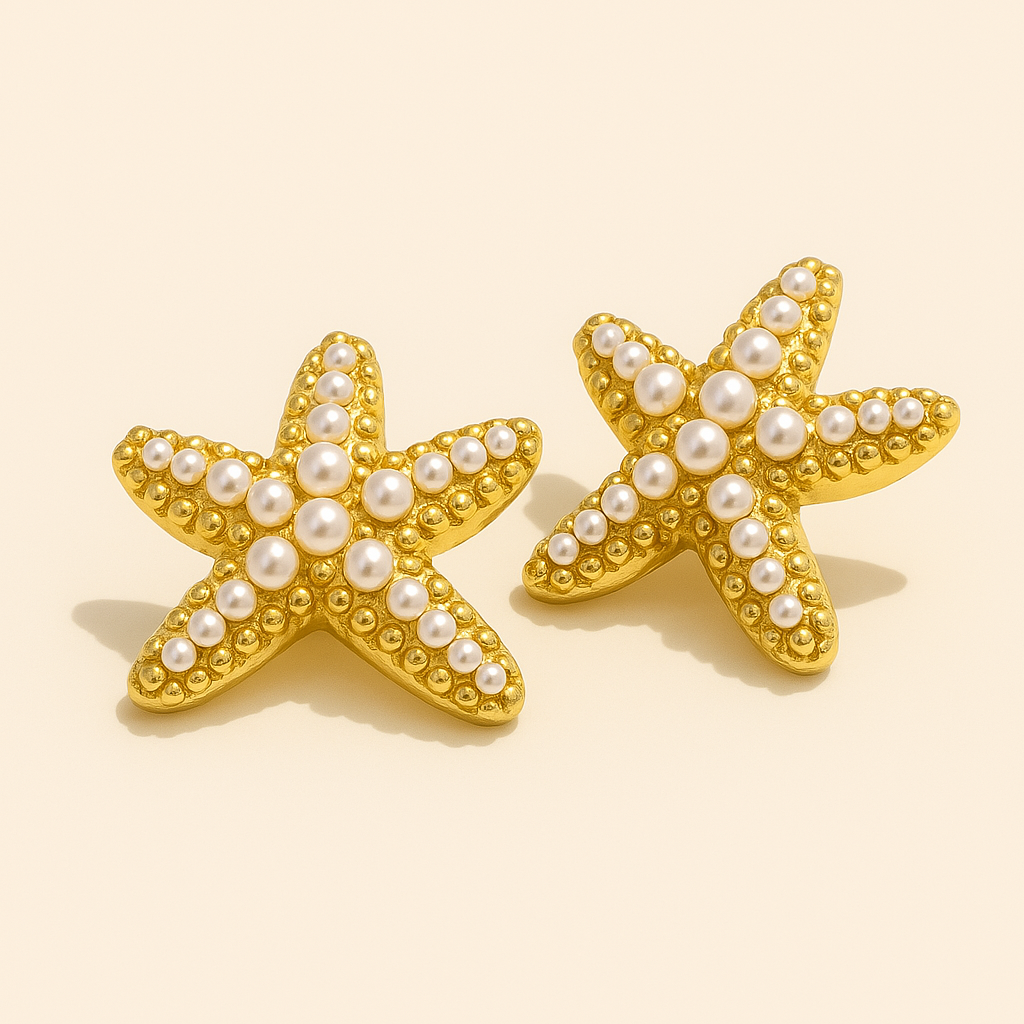 Starfish Pearl Studs