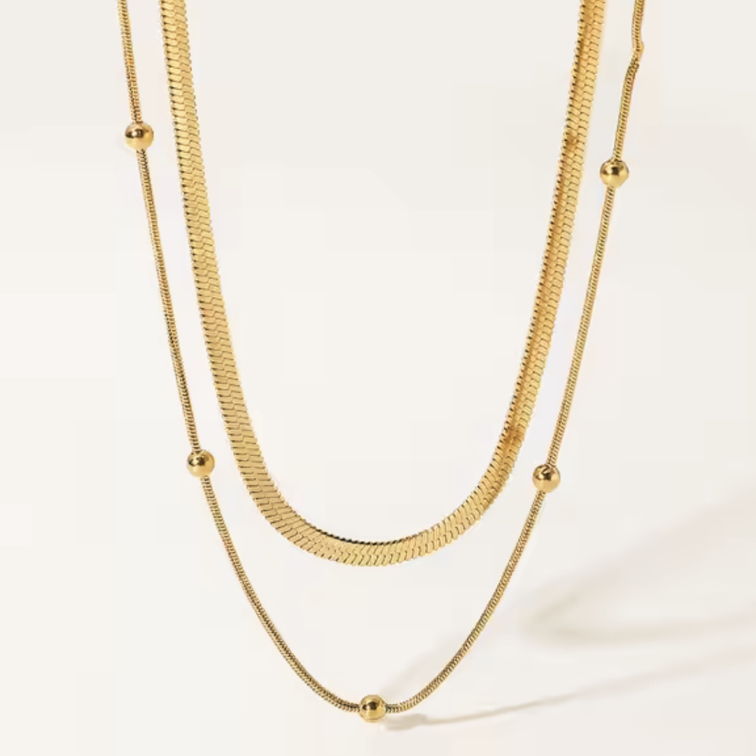 Double Layer Round Beads Necklace