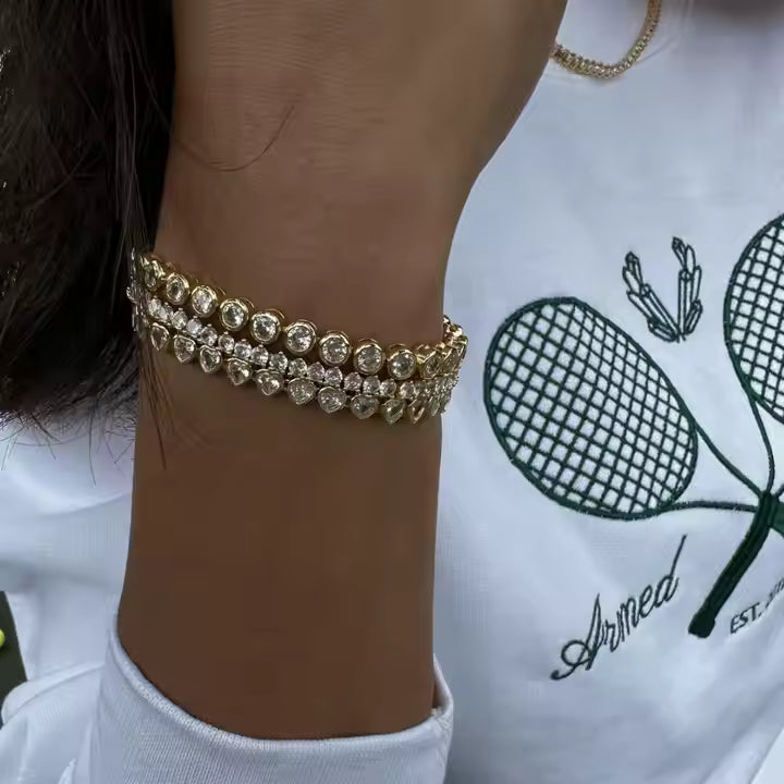 Heart Bezel Tennis Bracelet