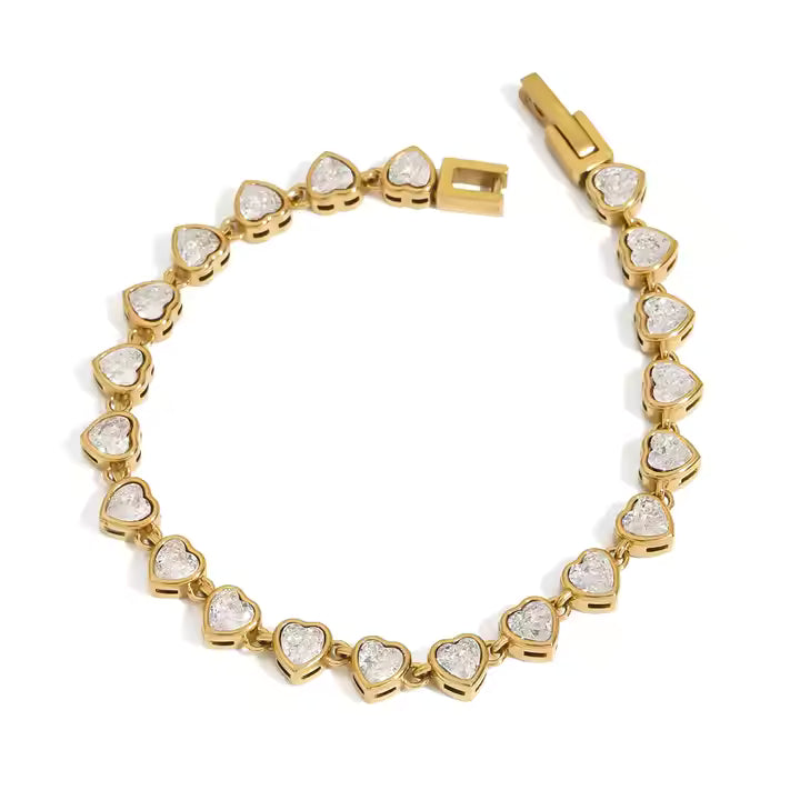 Heart Bezel Tennis Bracelet