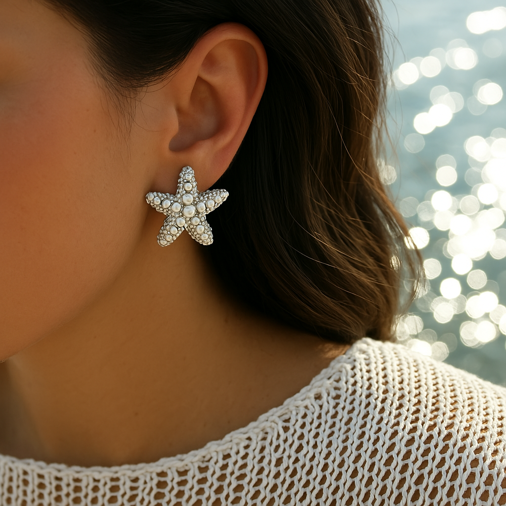 Starfish Pearl Studs