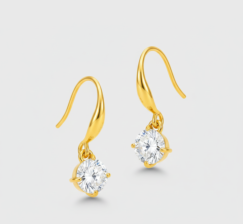 Diamond Hook Earrings