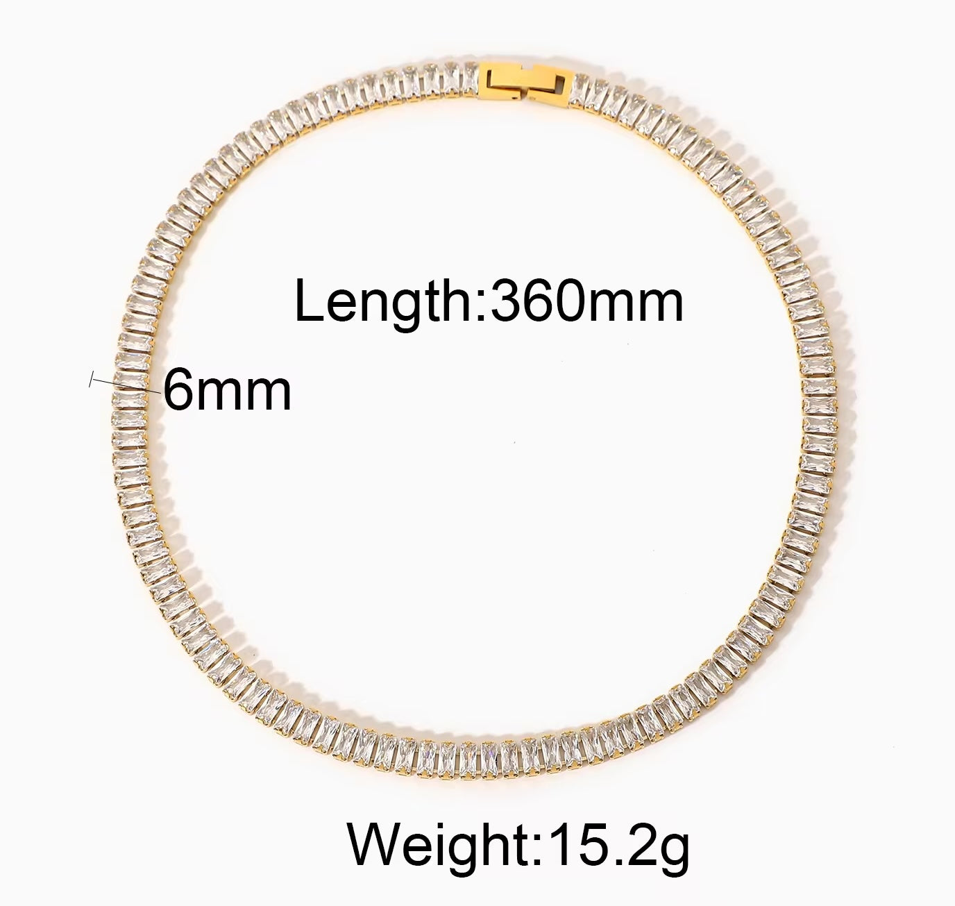 Square Tennis Necklace - Shvetah