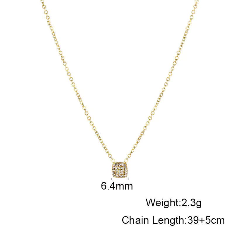 Square Zircon Necklace - Shvetah