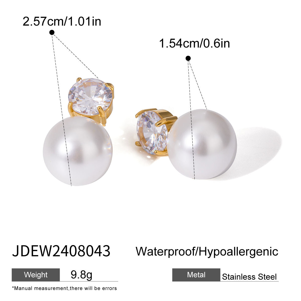 Pearl Solitaire Studs