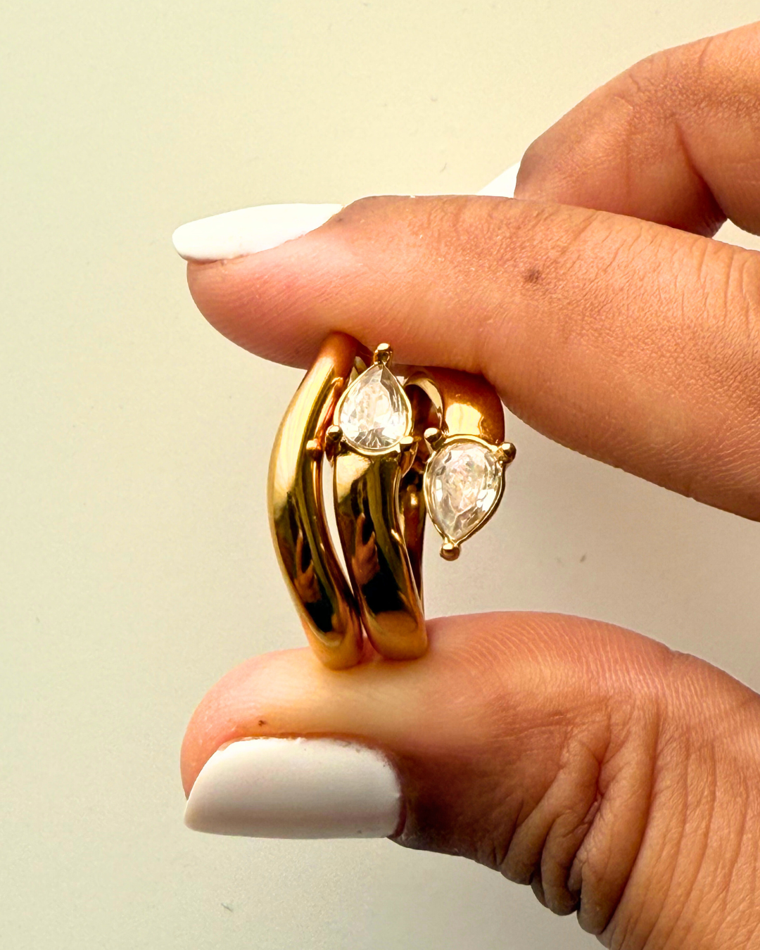 Layered Leaves Ring Stack