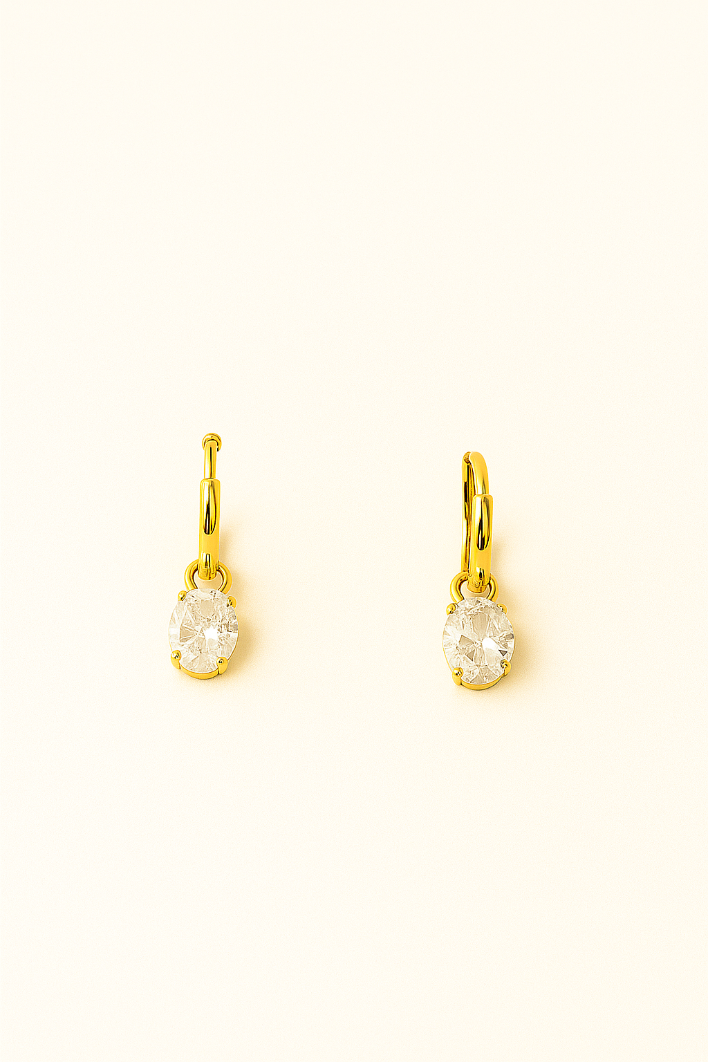 Oval Diamond Drop Hoops