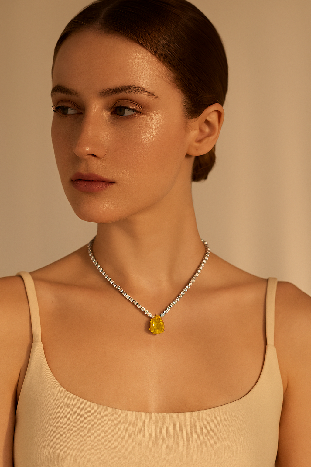 Solitaire Drop Necklace