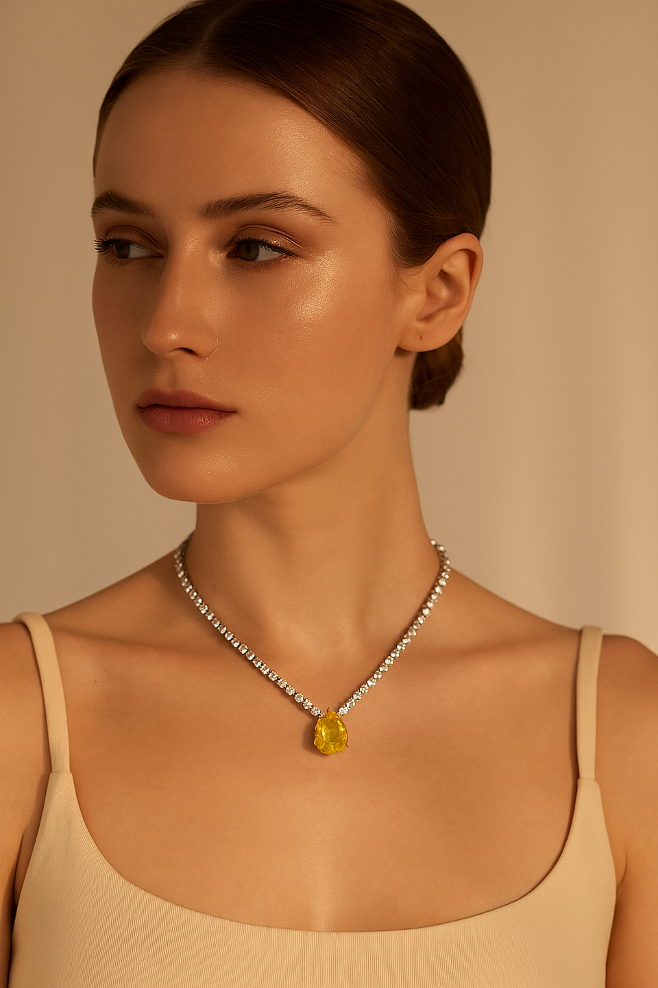 Solitaire Drop Necklace