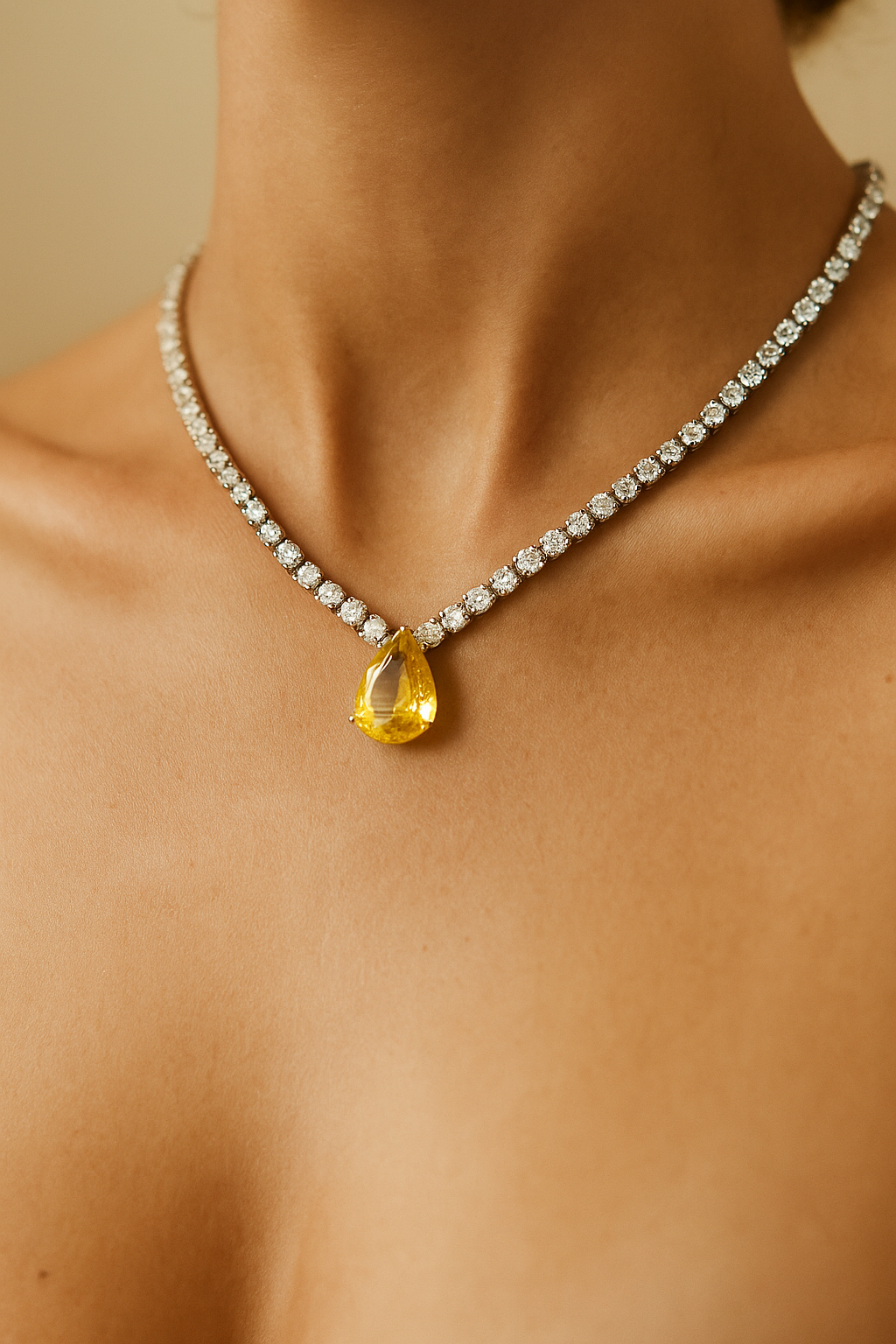 Solitaire Drop Necklace