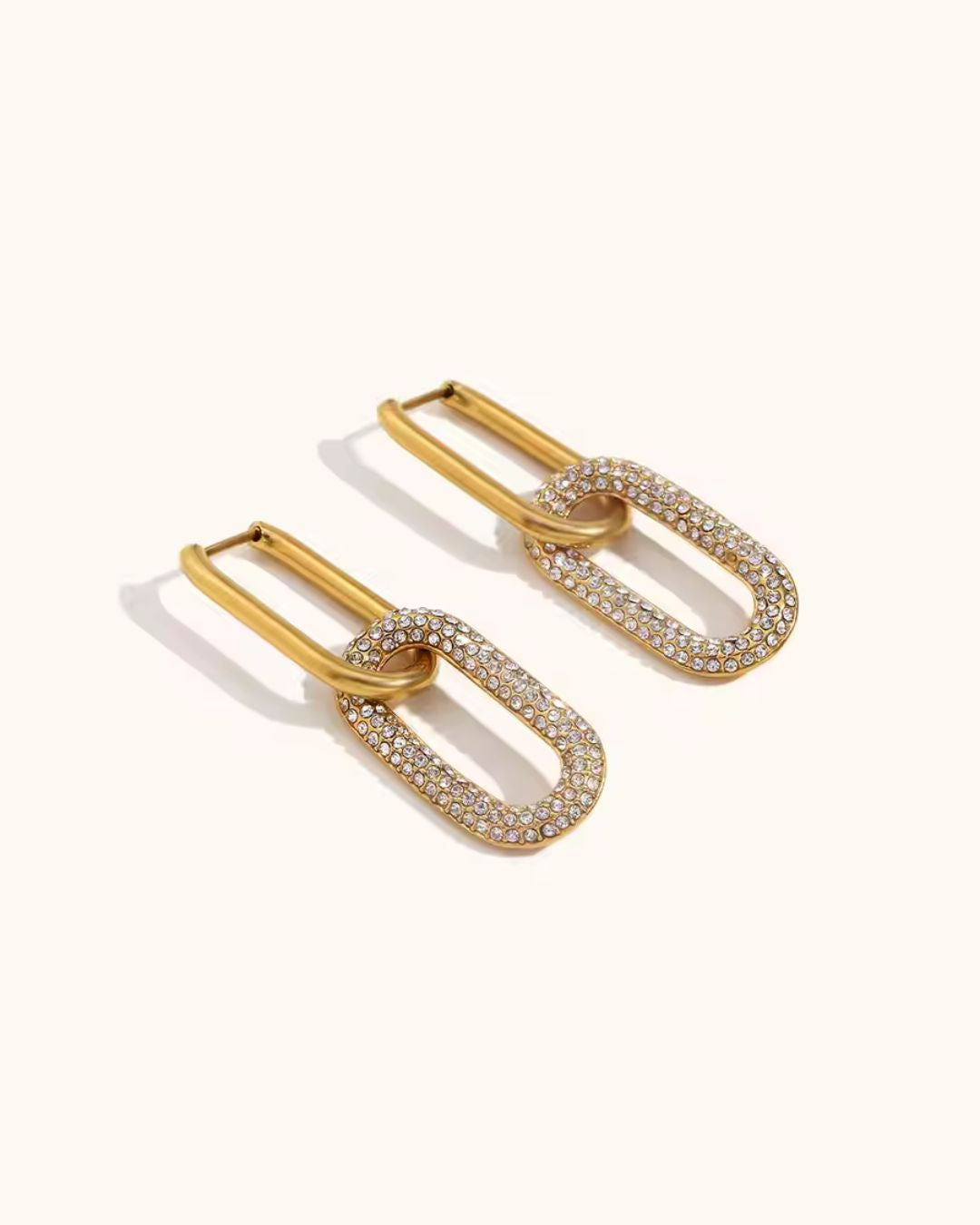 Pavé Diamond Oblong Huggies