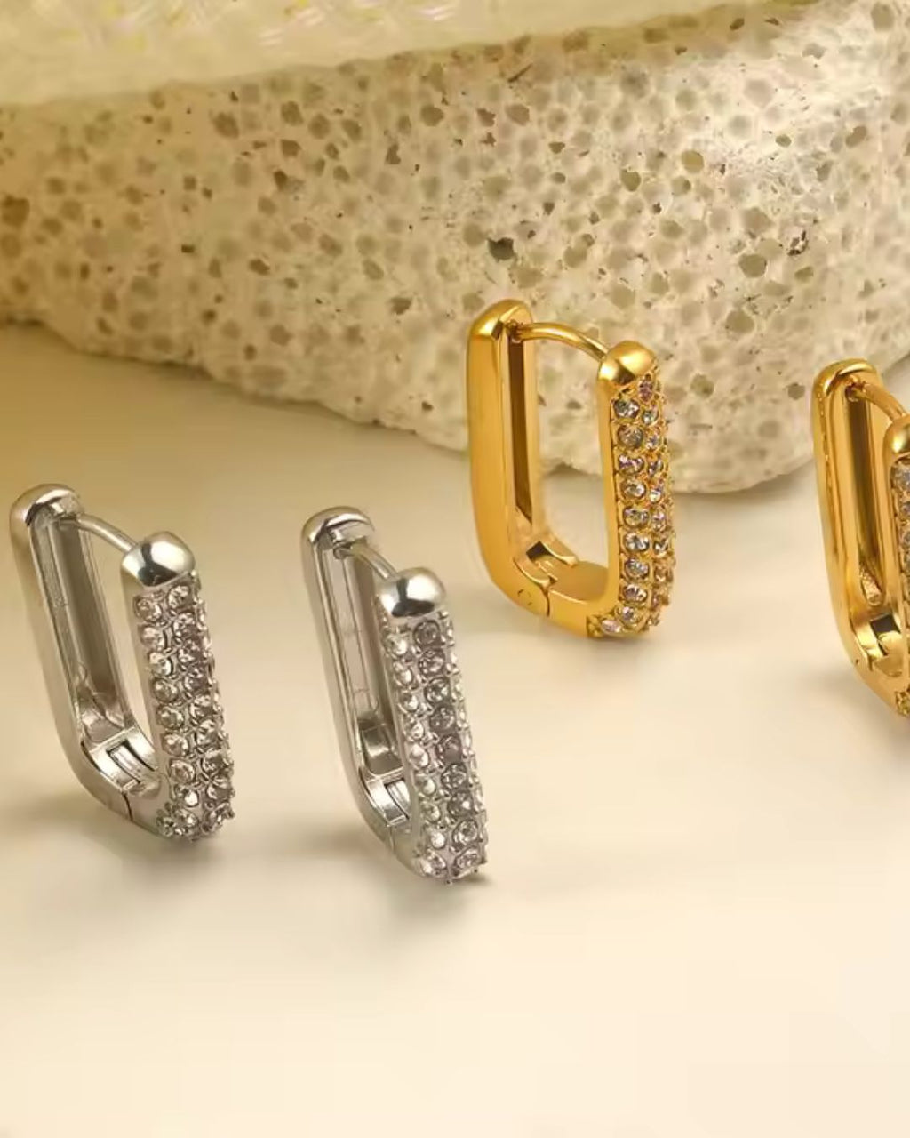 Pavé Diamond Square Huggies