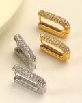 Pavé Diamond Square Huggies