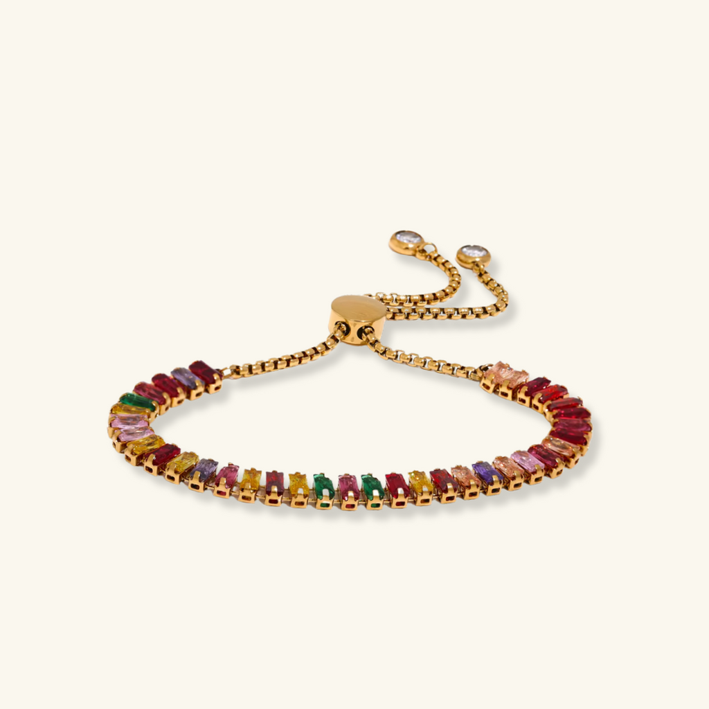 Multicolour Baguette Square Tennis Bracelet