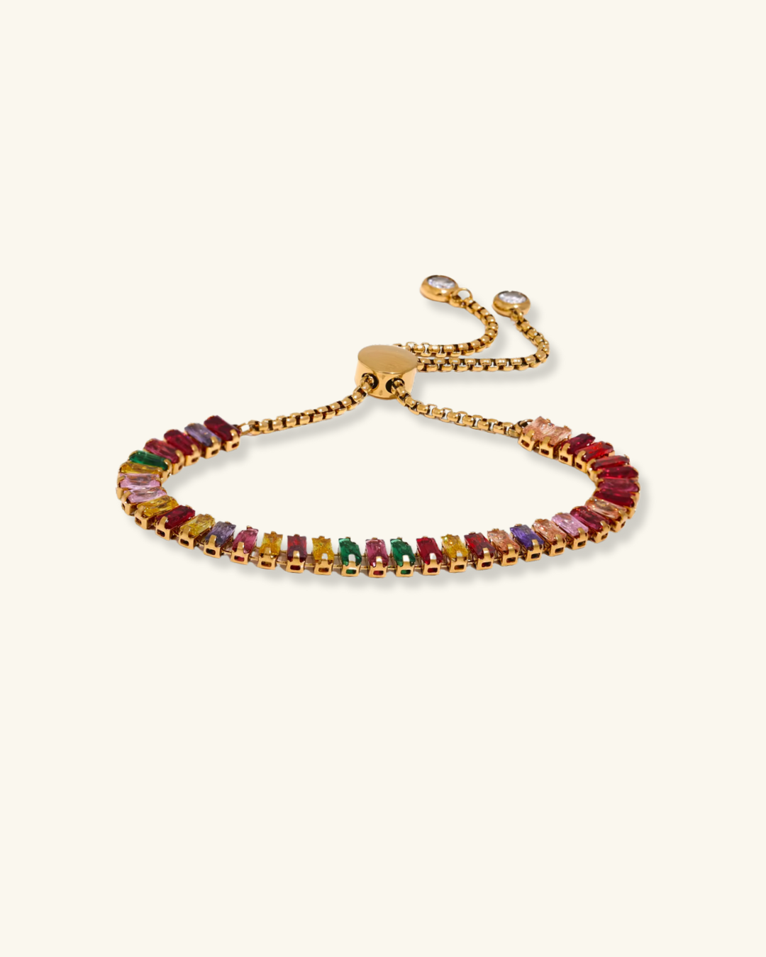 Multicolour Baguette Square Tennis Bracelet