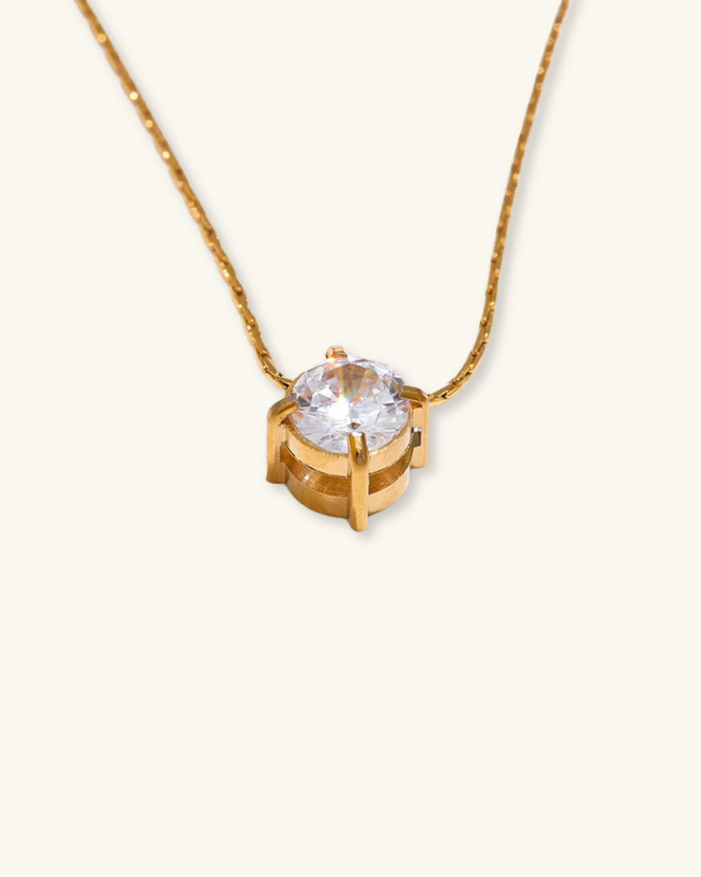 Solitare Necklace (6mm Zircon)