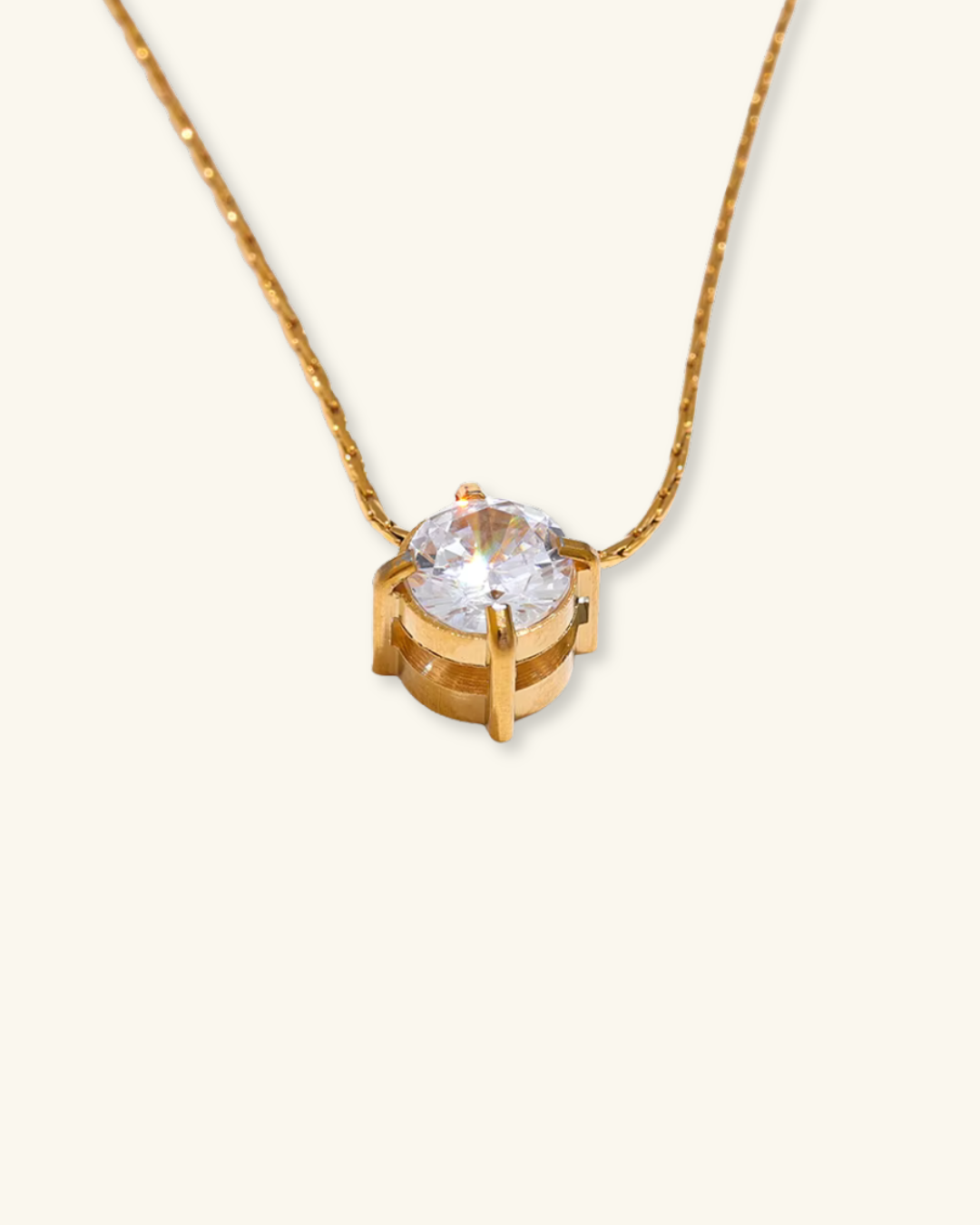 Solitare Necklace (6mm Zircon)