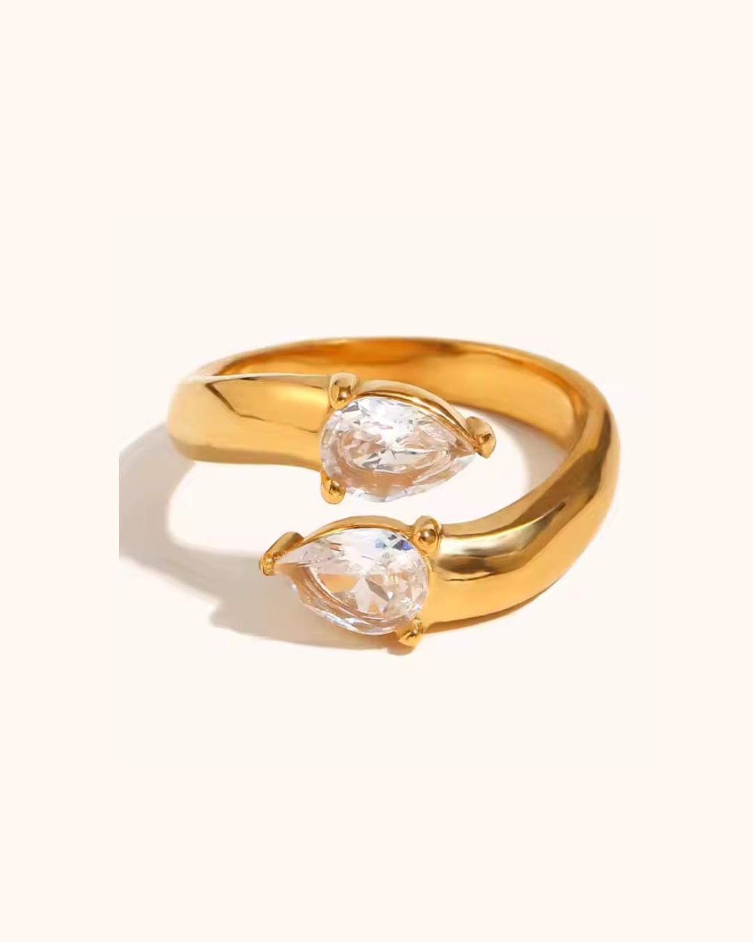 Layered Leaves Ring Stack