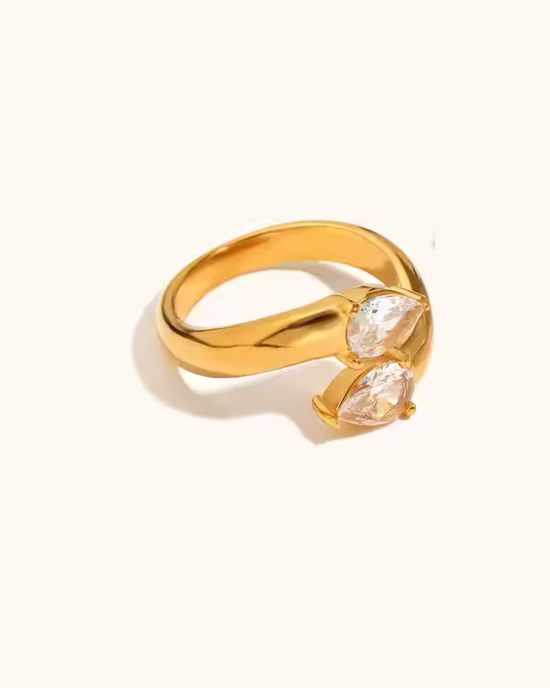 Layered Leaves Ring Stack