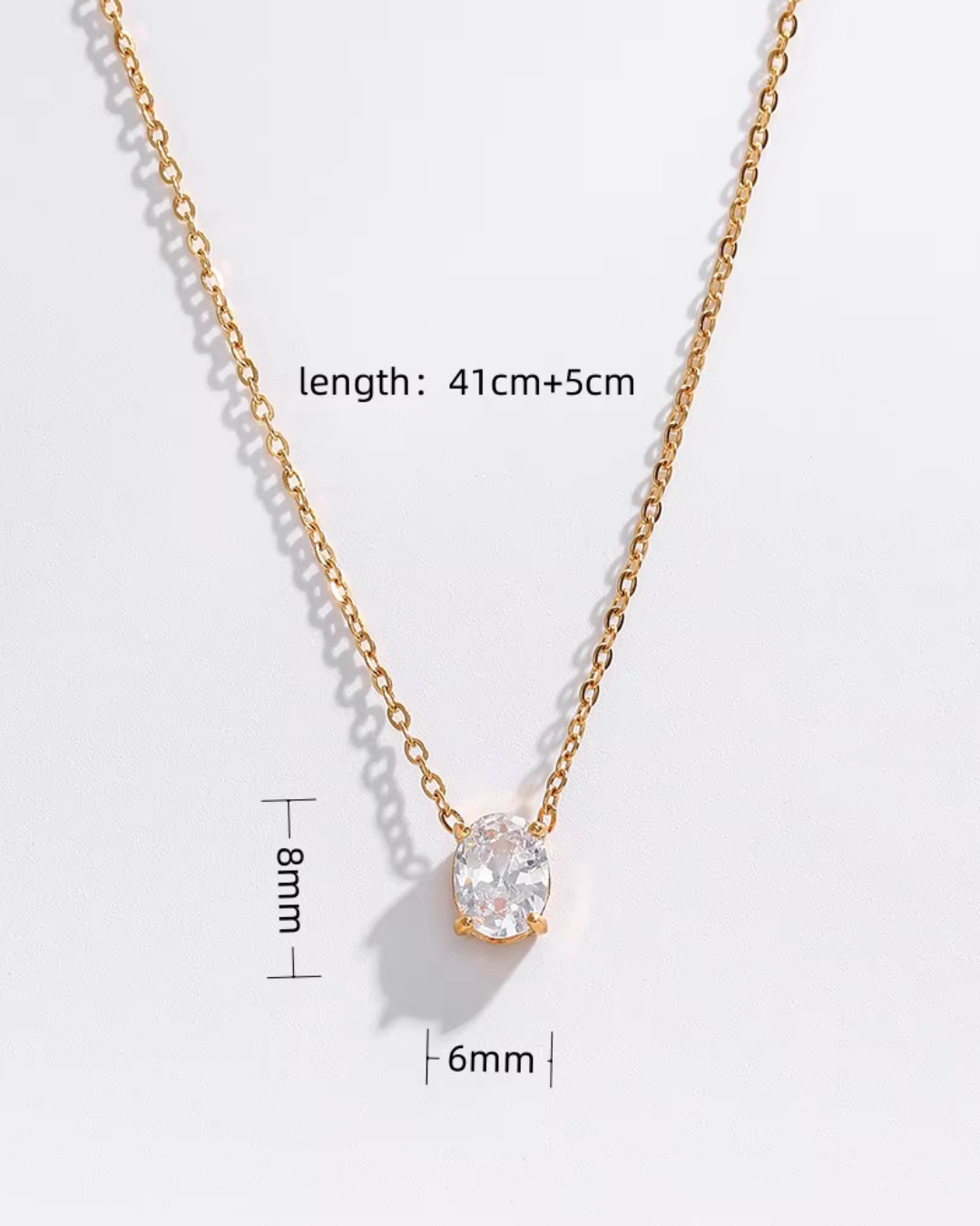 Oval Zirconia Pendant Necklace