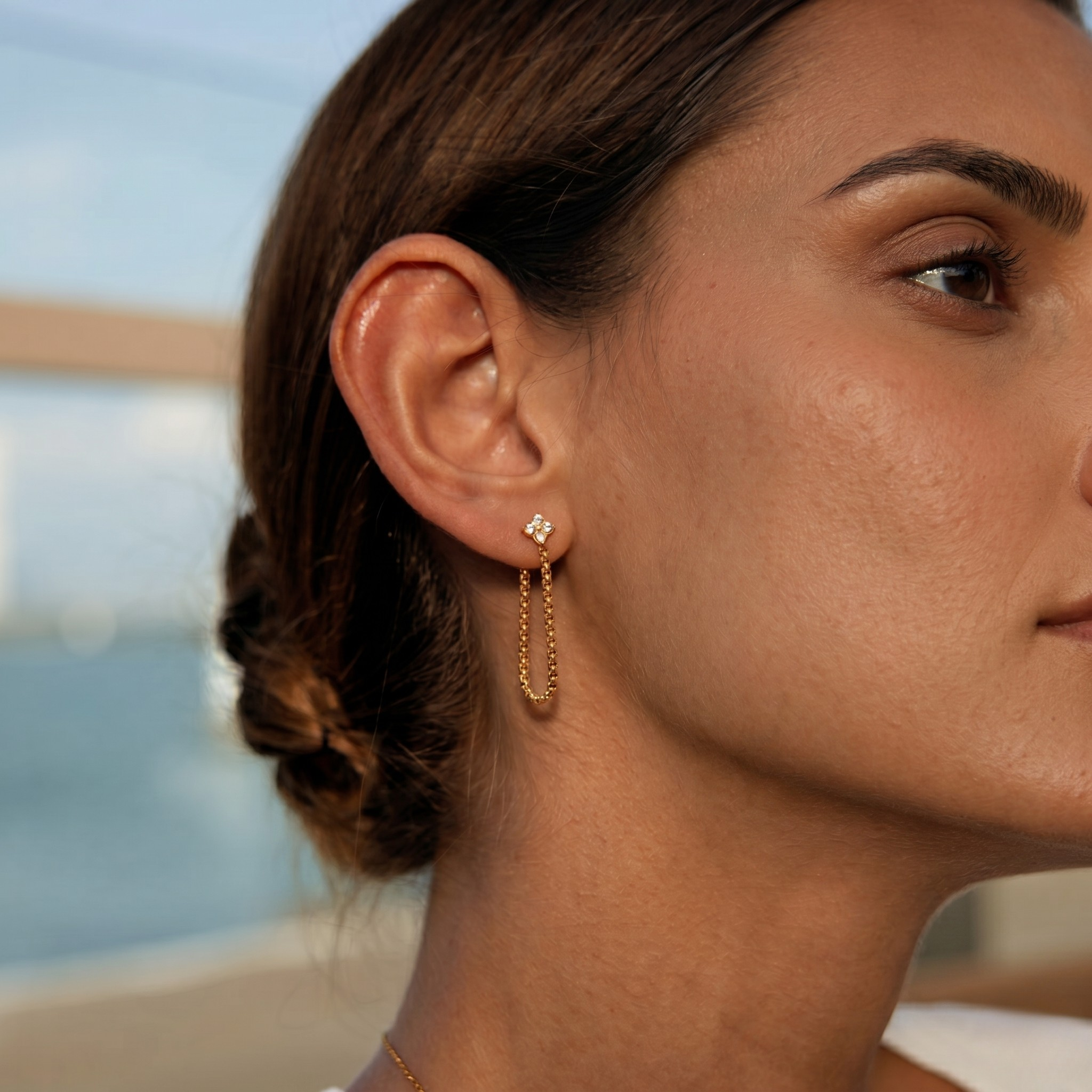 Clover Chain Drop Earrings