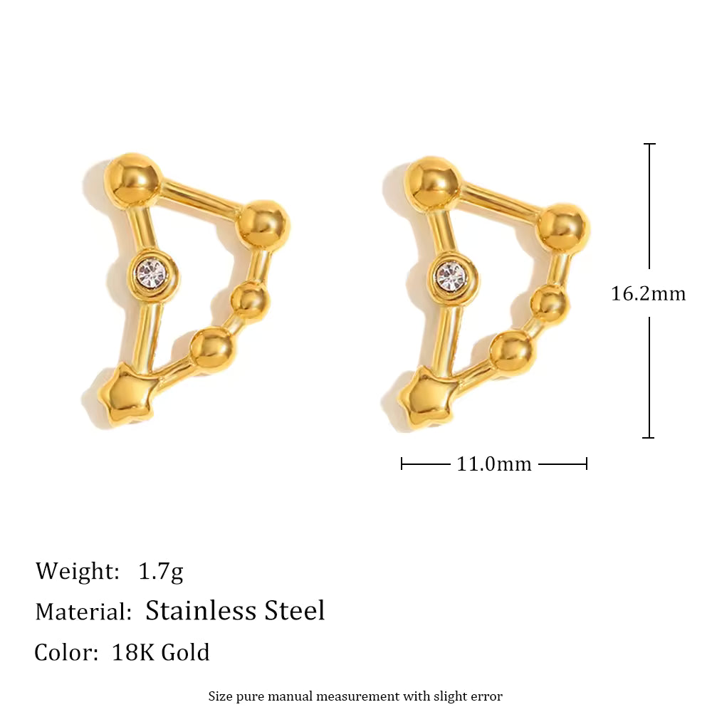Constellation Zodiac Stud Earrings