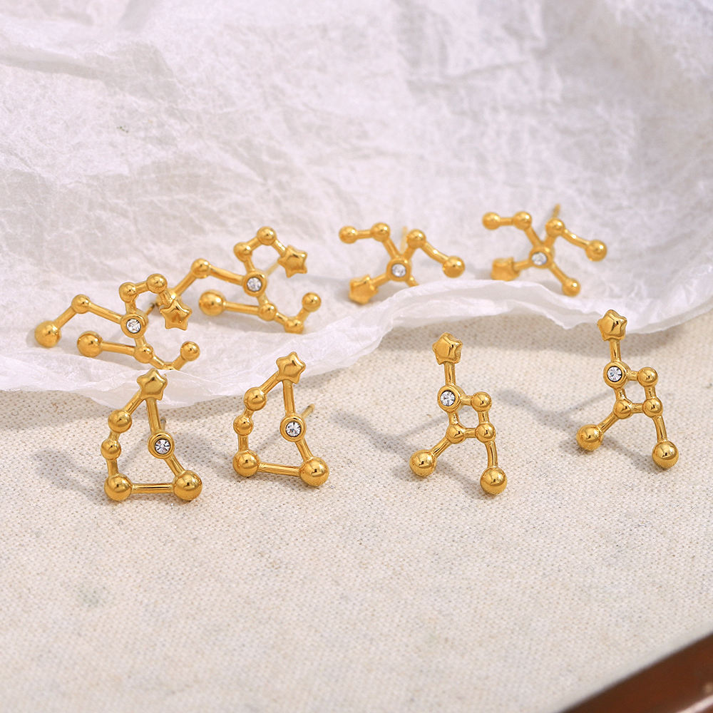 Constellation Zodiac Stud Earrings