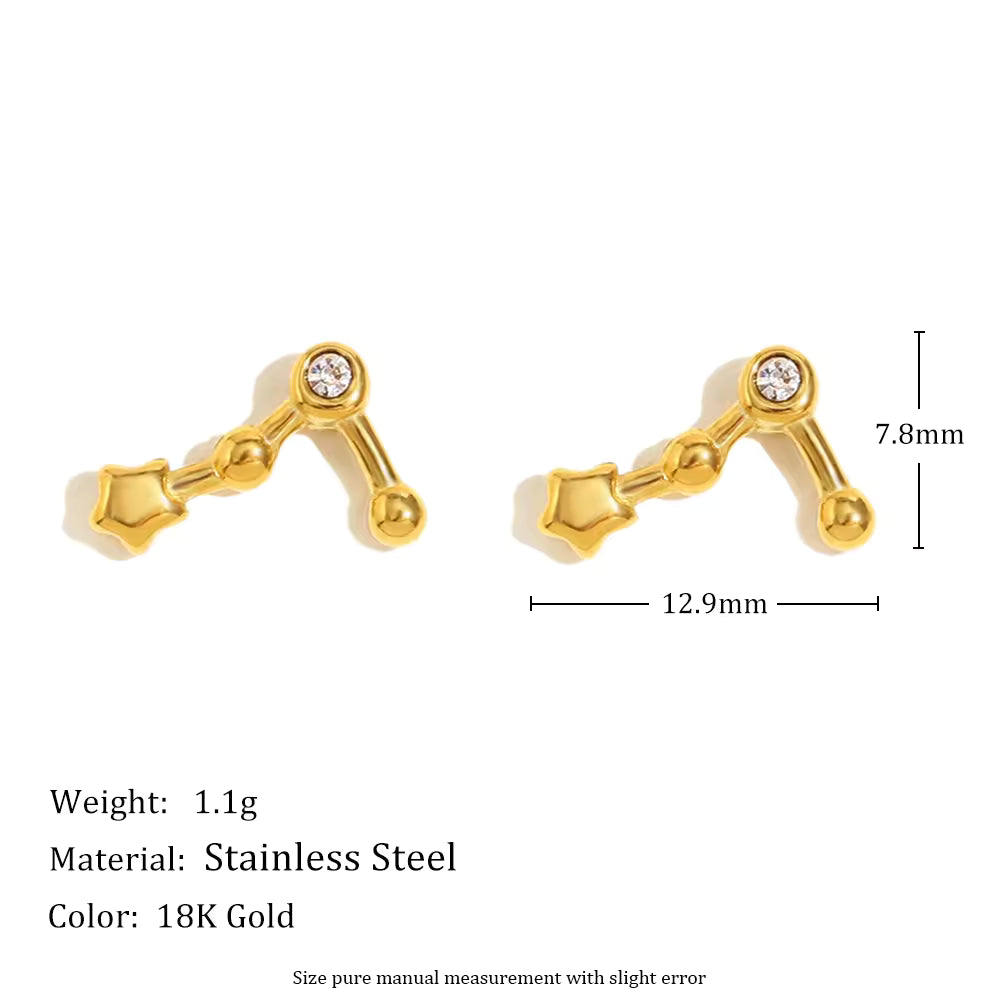 Constellation Zodiac Stud Earrings