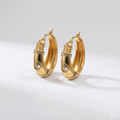 Bamboo Crystal Hoop Earrings