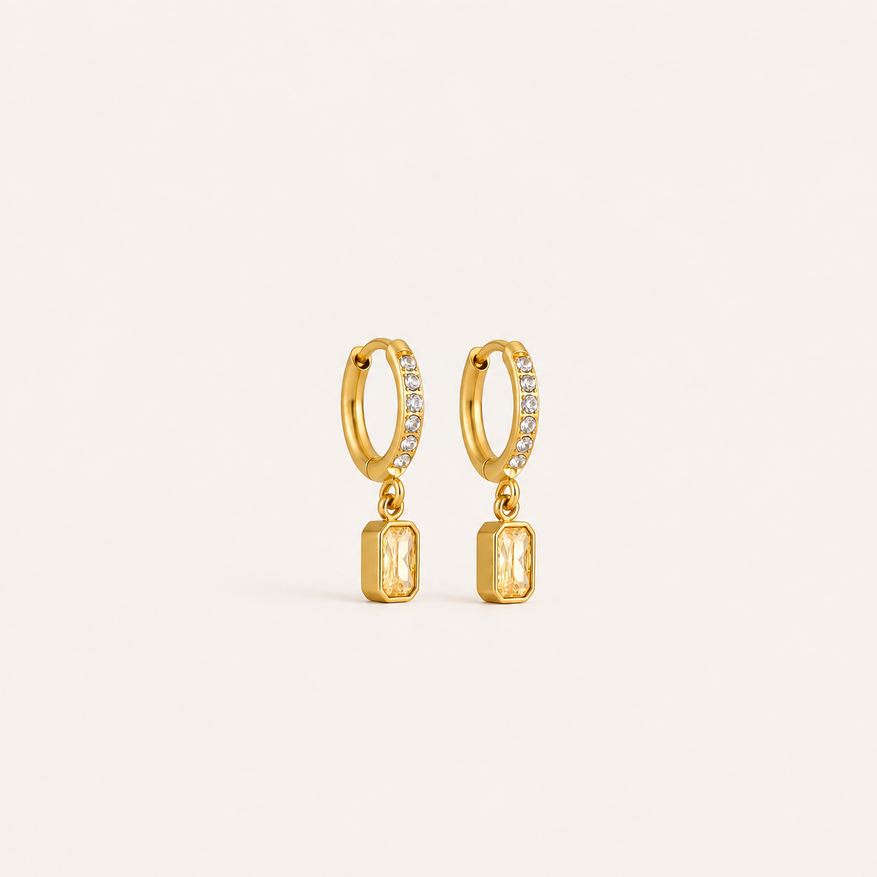 Yellow Sapphire Gem Hoops_Shvetah(TM)