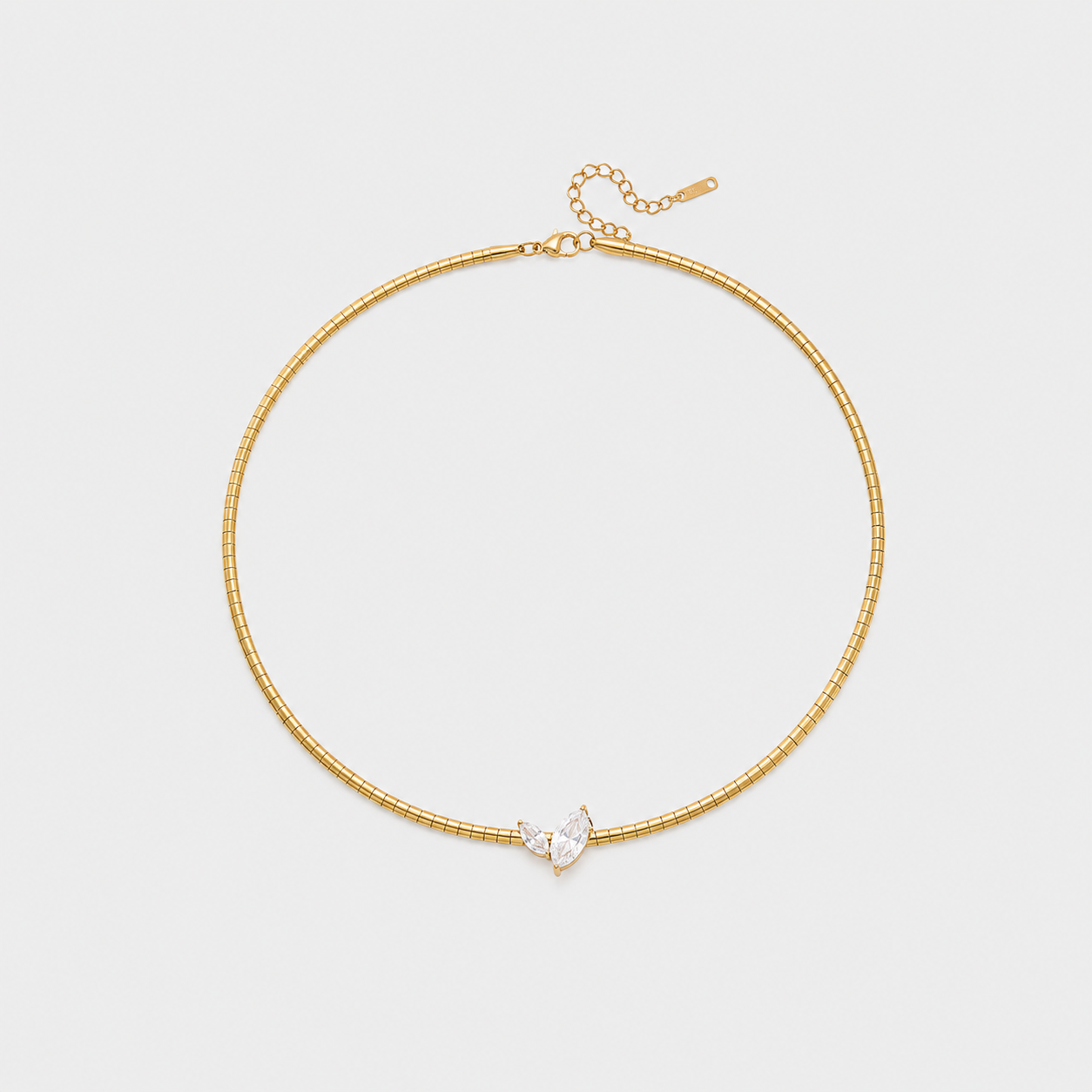 Tara Crystal Leaf Choker Necklace