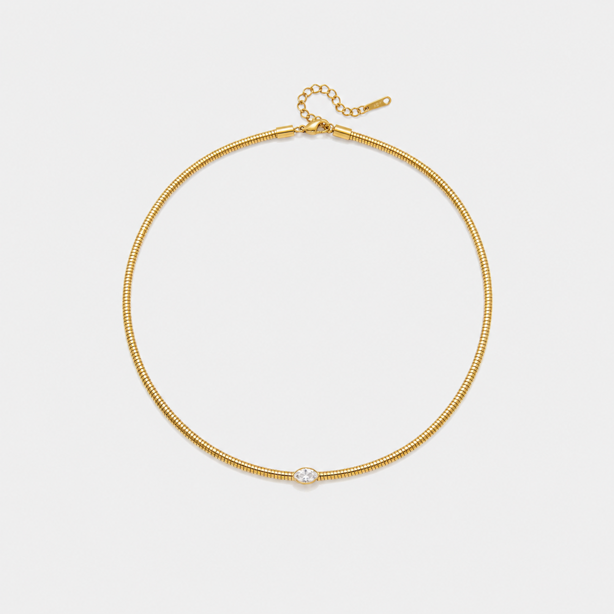 Mia Single Crystal Choker Necklace