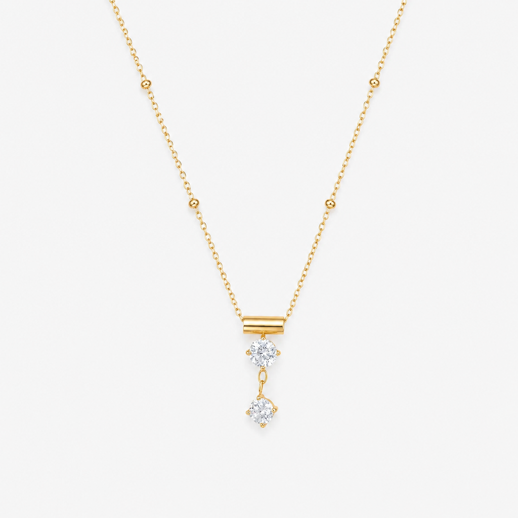 Solitaire Drop Pendant Necklace_Shvetah(TM)