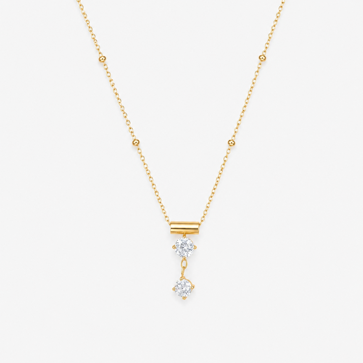 Solitaire Drop Pendant Necklace_Shvetah(TM)
