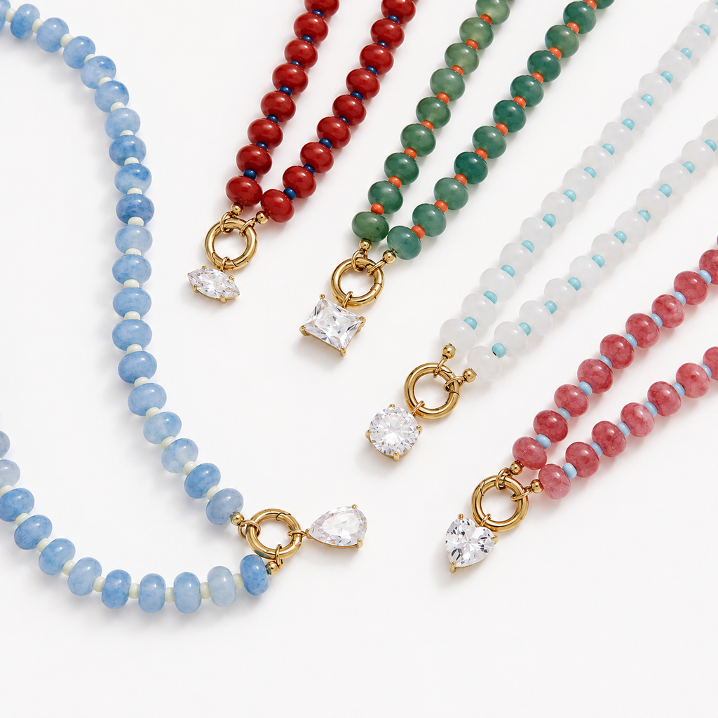 Isla Beaded Drop Necklace_Shvetah(TM)