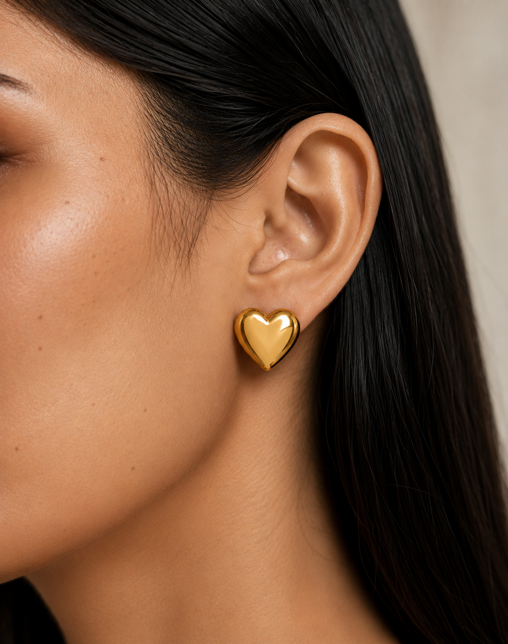 Glossy Heart Studs