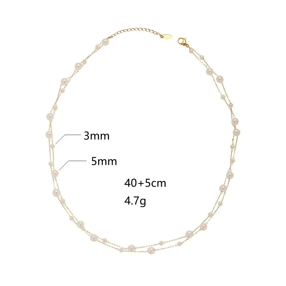 Dainty Pearl Necklace - Shvetah