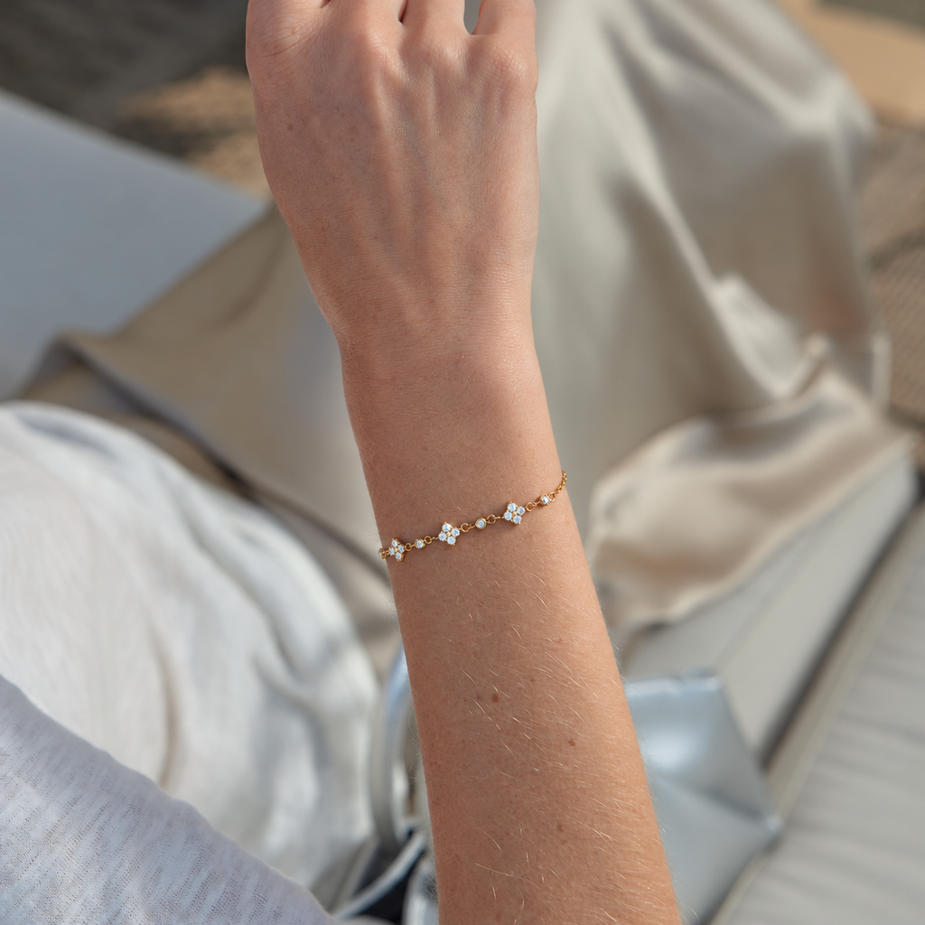 Marigold Floral Line Bracelet