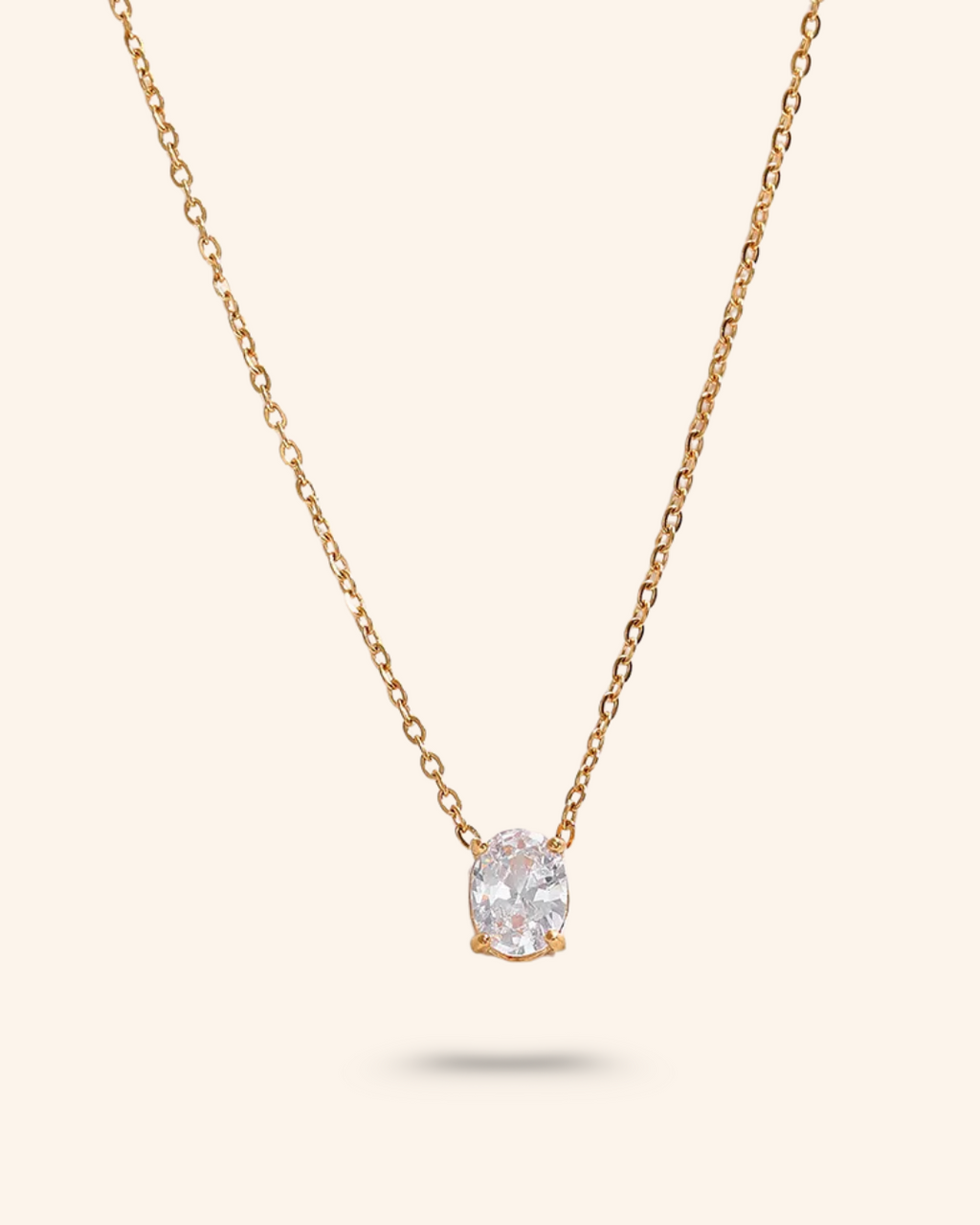 Oval Zirconia Pendant Necklace