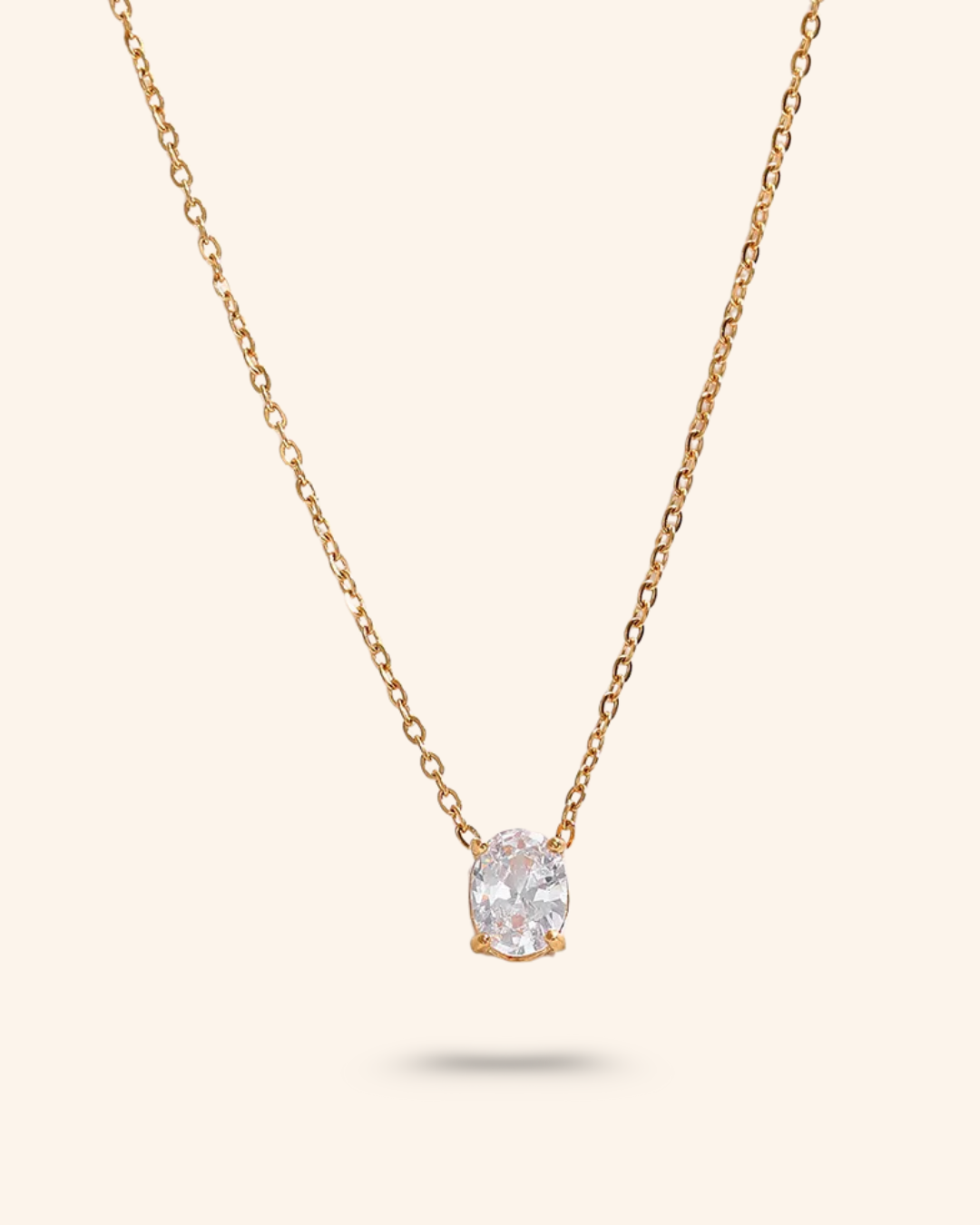 Oval Zirconia Pendant Necklace