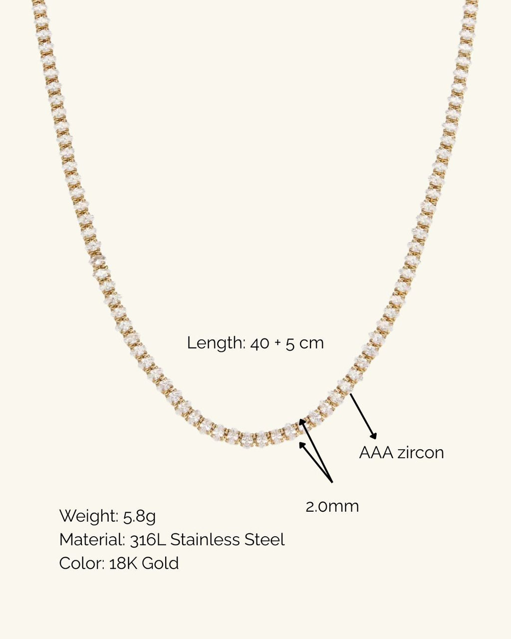 Pave Diamond Tennis Necklace