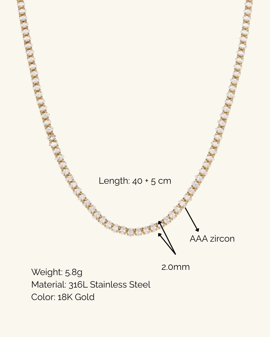 Pave Diamond Tennis Necklace