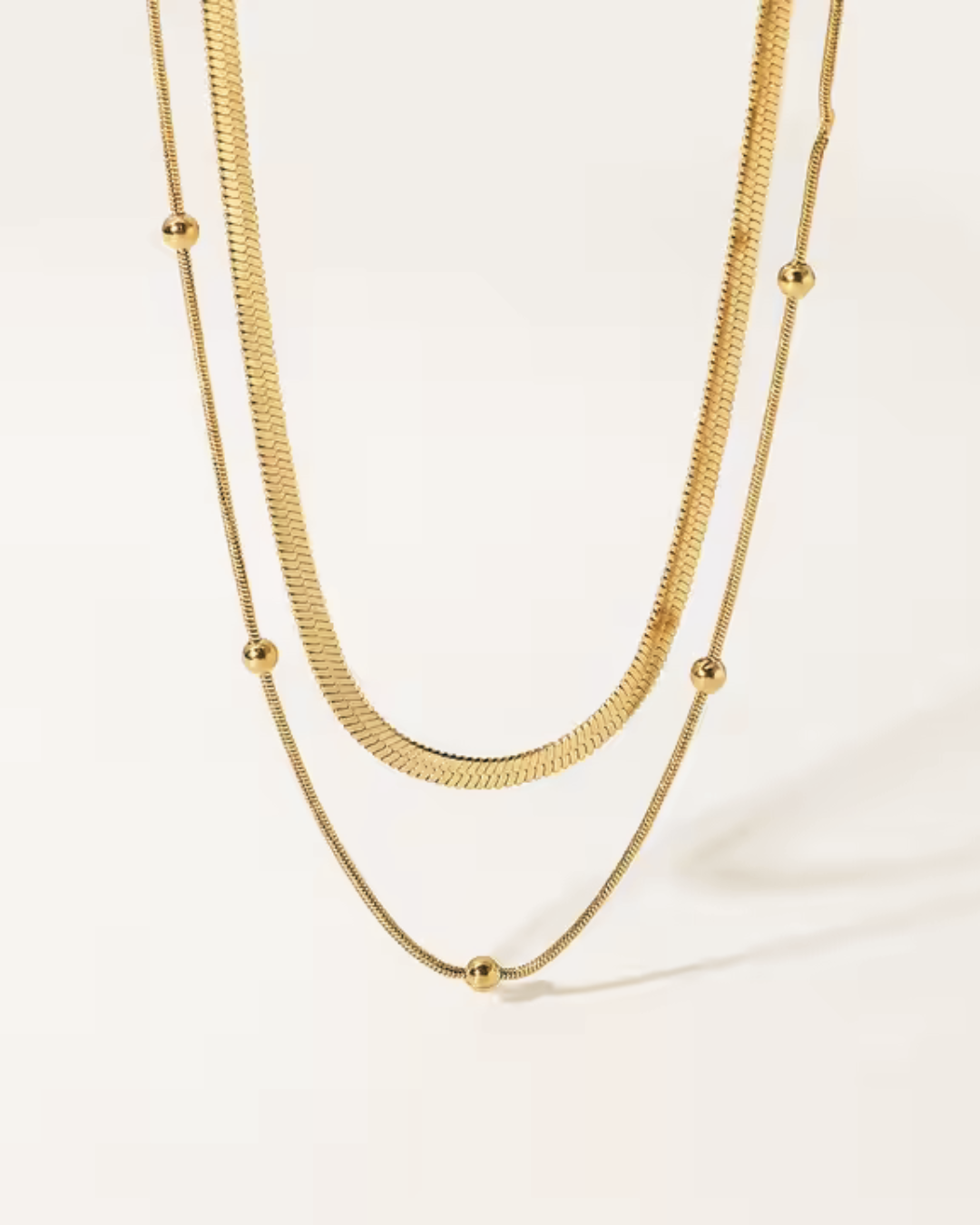 Double Layer Round Beads Necklace