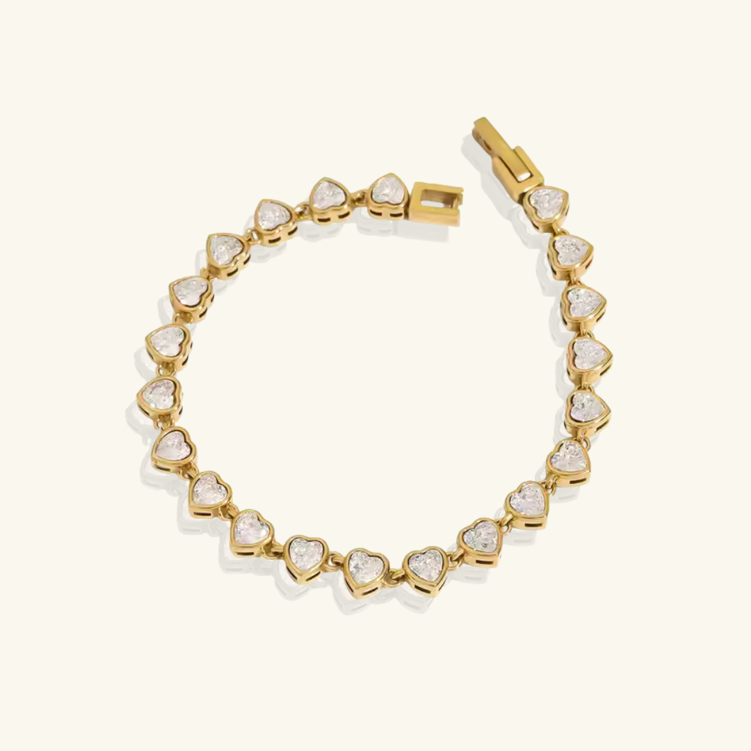 Heart Bezel Tennis Bracelet