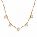 Square Stone Drop Necklace